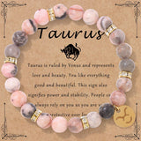 NEW ZODIAC BEADED ELASTIC ROPE BRACELET_CWAJE2096