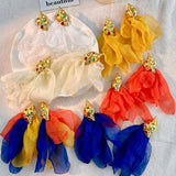 HANDMADE FLORAL SEASHELL EARRINGS BEACH STYLE_CWMM6185