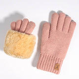 Women Christmas Style Cold-Proof Knitted Gloves_Cwag0121