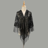 Hollow Out Tassel Shawl Elegant Triangle Wrap_Cwmm1996