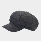 Winter Wool Beret Cap Retro Newsboy Octagonal Hat_Cwah04703
