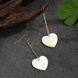 FASHIONABLE WHITE SHELL HEART TASSEL EARRINGS_CWMM4268