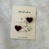 Plaid Bb Clip Rhinestone Hairpin Set Of Two_Cwaha07907