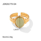 INLAID NATURALSTONE STAINLESS STEEL OPEN RINGS_CWAJE1229