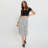 HIGH WAIST LEOPARD CHIFFON PRINT SLIT MIDI SKIRT_CWBSS0377