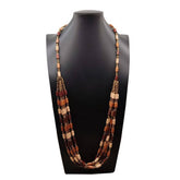 Vintage Small Wooden Tube Multi-Layer Bead Necklace_Cwmm4857