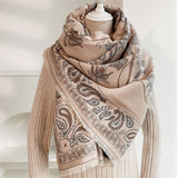 PRINTED TASSEL SHAWL BLANKET SCARF FOR OFFICE FALL_CWASC0191