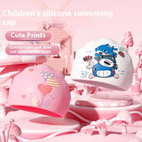 KIDS SWIM CAP CARTOON CUTE WATERPROOF SILICONE HAT_CWMM6723