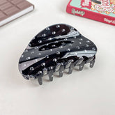 HALF CIRCLE PUMPKIN SPIDER WEB SKULL HAIR CLIP_CWAHA1442