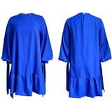 LOOSE SOLID COLOR PUFF SLEEVES PLUS SIZE DRESS_CWDSD6085