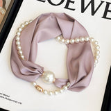 Pearl Magnetic Skinny Silk Neck Scarf_Cwasc03930