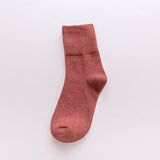 NEW SOLID COLOR HIGH CUFF WOMENS MID CALF SOCKS_CWMS1392