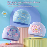 Xl Printed Silicone Swim Cap For Long Hair Women_Cwmm6704