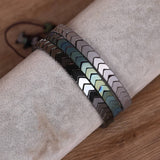 HEMATITE GALLSTONE ARROW BRAIDED BRACELET_CWAJE3919