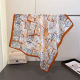 Vintage Stamp Herringbone Linen Feel Scarf_Cwasc03304