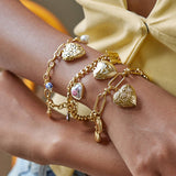 ROMANTIC PEARL CERAMIC HEART PHOTO BRACELET_CWAJE4804