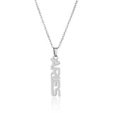 CLAVICLE CHAIN TWELVE ZODIAC TITANIUM NECKLACE_CWMM2717