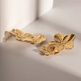 PERSONALIZED DOUBLE FLOWER STAINLESSSTEEL EARRINGS_CWASC1648