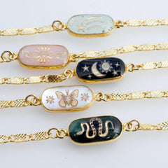 BUTTERFLY STAR MOON HEART SNAKE FLOWER BRACELET_CWMM3906