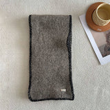 Wool Blend Fringed Knit Scarf For Winter_Cwasc2290