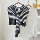 STRIPED KNITTED OUTER SHAWL_CWASC0758