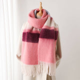 Fuzzy Mohair-Feel Rainbow Fringe Scarf_Cwasc2757