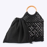MESH BEACH BAG WITH HANDLES TOTES WITH MESH_CWAB4669