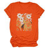 Women Summer Tee ??Flor Casual Round Neck_Cwtts1500