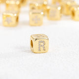 18K GOLD PLATED ZIRCONIA DICE PENDANT NECKLACE_CWMM5876