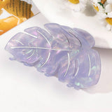 ACETATE LEAF HAIR CLAW ELEGANT SHARK CLIP_CWAHA1646