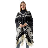 FRINGED PULLOVER CAPE CLOAK WARM KNITTED SHAWL_CWASC2265
