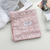 Floral Cotton Linen Square Scarf For Women_Cwasc1413