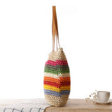 FOREST RAINBOW STRIPED STRAW SHOULDER BAG_CWAB2013