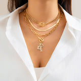 SNAKE BONE CHAIN VINTAGE KEY BRACELET NECKLACE_CWAJE1148