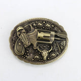Western Style Bull Head Belt Buckle_Cwabe0427