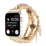 APPLE WATCH 7 1 THREE ROW PEARL ELASTIC STRAP_CWASC1563