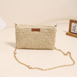 SOLID COLOR SQUARE CLUTCH WOVEN BAG_CWAB1871