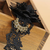 HALLOWEEN FLOWER CRYSTAL LACE SHORT NECKLACE COLLAR_CWMM0163