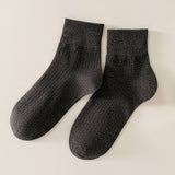 SIMPLE STYLE SOLID COTTON CREW SOCKS FOR WOMENS_CWMS1373