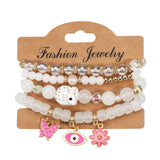 BUTTERFLY FLOWER EYE PENDANT BEADED BRACELET_CWAJE2223