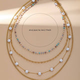 FOUR LAYER CRYSTAL STONE PENDANT CHAIN NECKLACE_CWMM3586