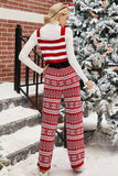 Women Christmas Snowflake Printing Jumpsuit_Cwsjs0163