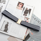 Cwabe0550_Perforation Free Metal Square Buckle Elastic Belt