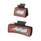 LIGHTNING PATTERN LEATHER HAIR CLIP SET_CWAHA0607
