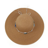 SUNSHADE STARFISH DECORATED DOME STRAW HAT_CWAH1195
