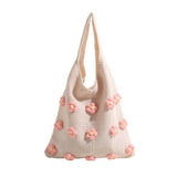 CUTE WOOL FLOWER CROCHET TOTE BAG_CWAB2409