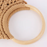 HOLLOW ONE SHOULDER COTTON BEACH WOVEN BAG_CWAB4688