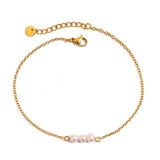 18K GOLD FRESHWATER PEARL ANKLET STAINLESS STEEL_CWAJE4751