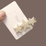 STARFISH FIVE POINTED STAR PEARL DUCKBILL HAIRPIN_CWAHA4660