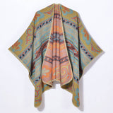 Vintage Interwoven Vine Flower Warm Shawl_Cwasc0957